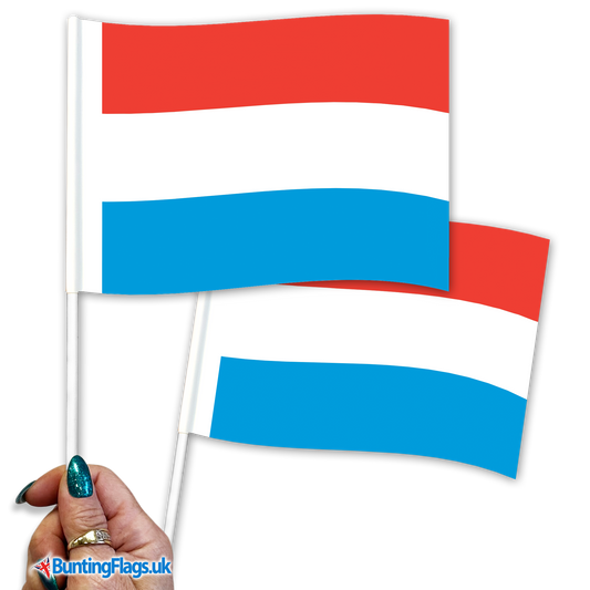Luxembourg hand waving flags
