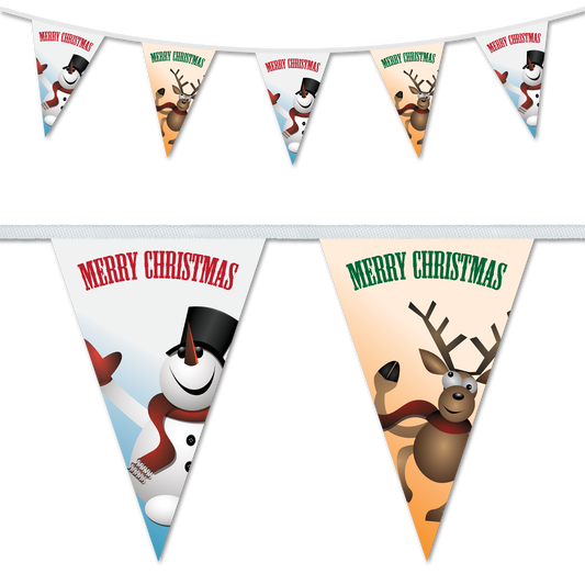 Mad Reindeer Happy Snowman Bunting