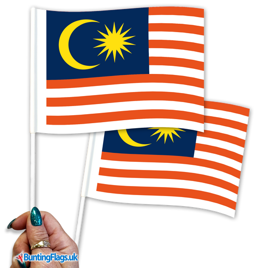 Malaysia hand waving flags