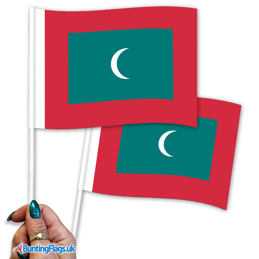Maldives hand waving flags