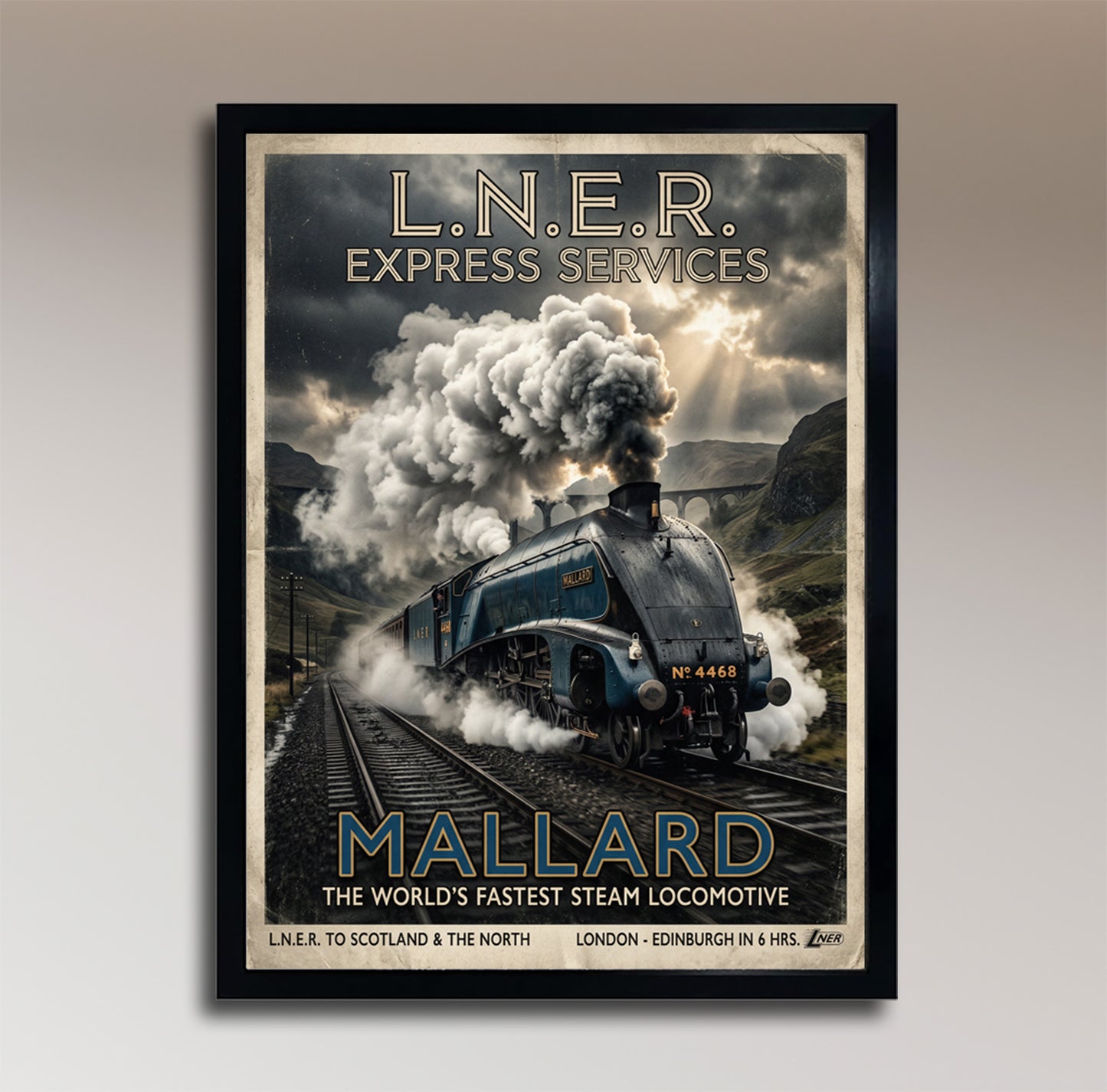Mallard – The World's Fastest Steam Locomotive – Vintage LNER Poster