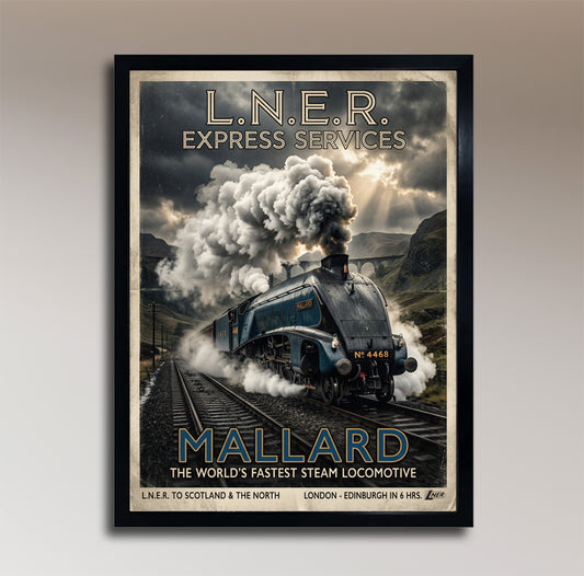 Mallard – The World's Fastest Steam Locomotive – Vintage LNER Poster