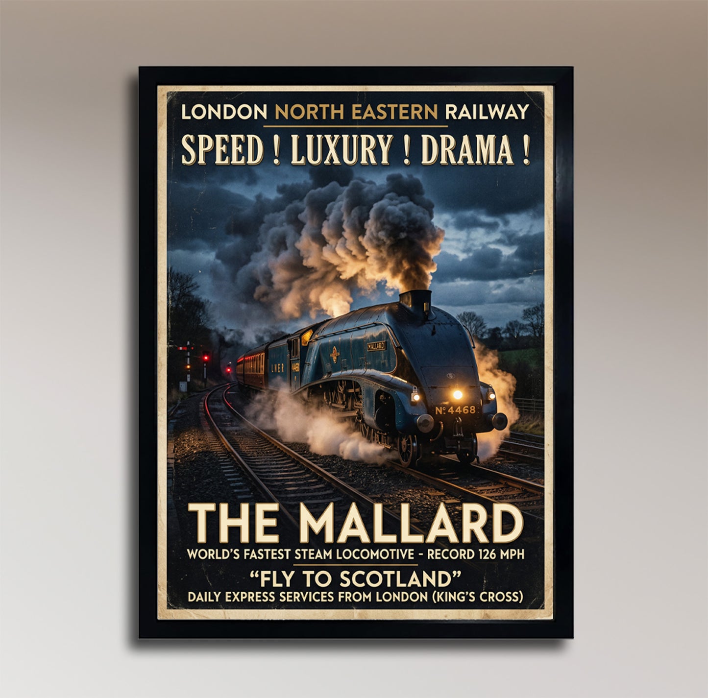 The Mallard, World's Fastest Steam Locomotive – Vintage LNER Poster
