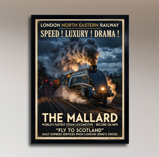 The Mallard, World's Fastest Steam Locomotive – Vintage LNER Poster