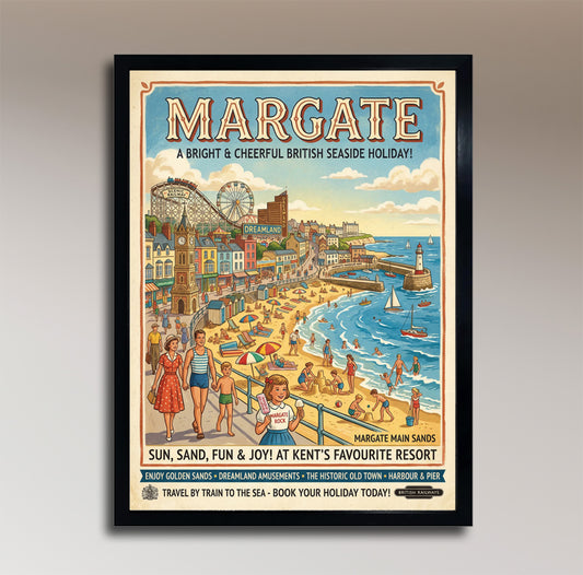 Margate – A Bright & Cheerful British Seaside Holiday! – Vintage Travel Poster