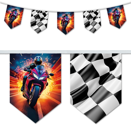 Motorcycle Racer A5 Chevron Bunting Design 2