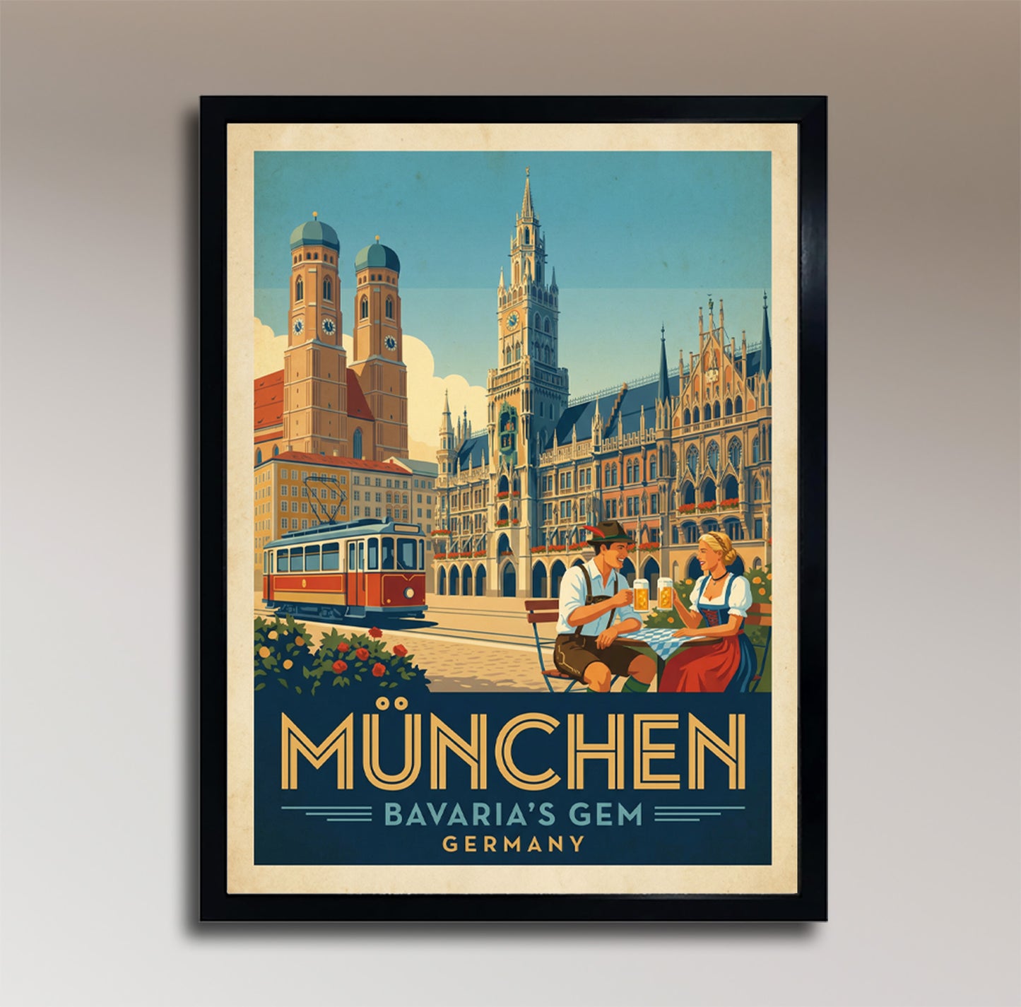 München: Bavaria's Gem – Vintage Travel Poster