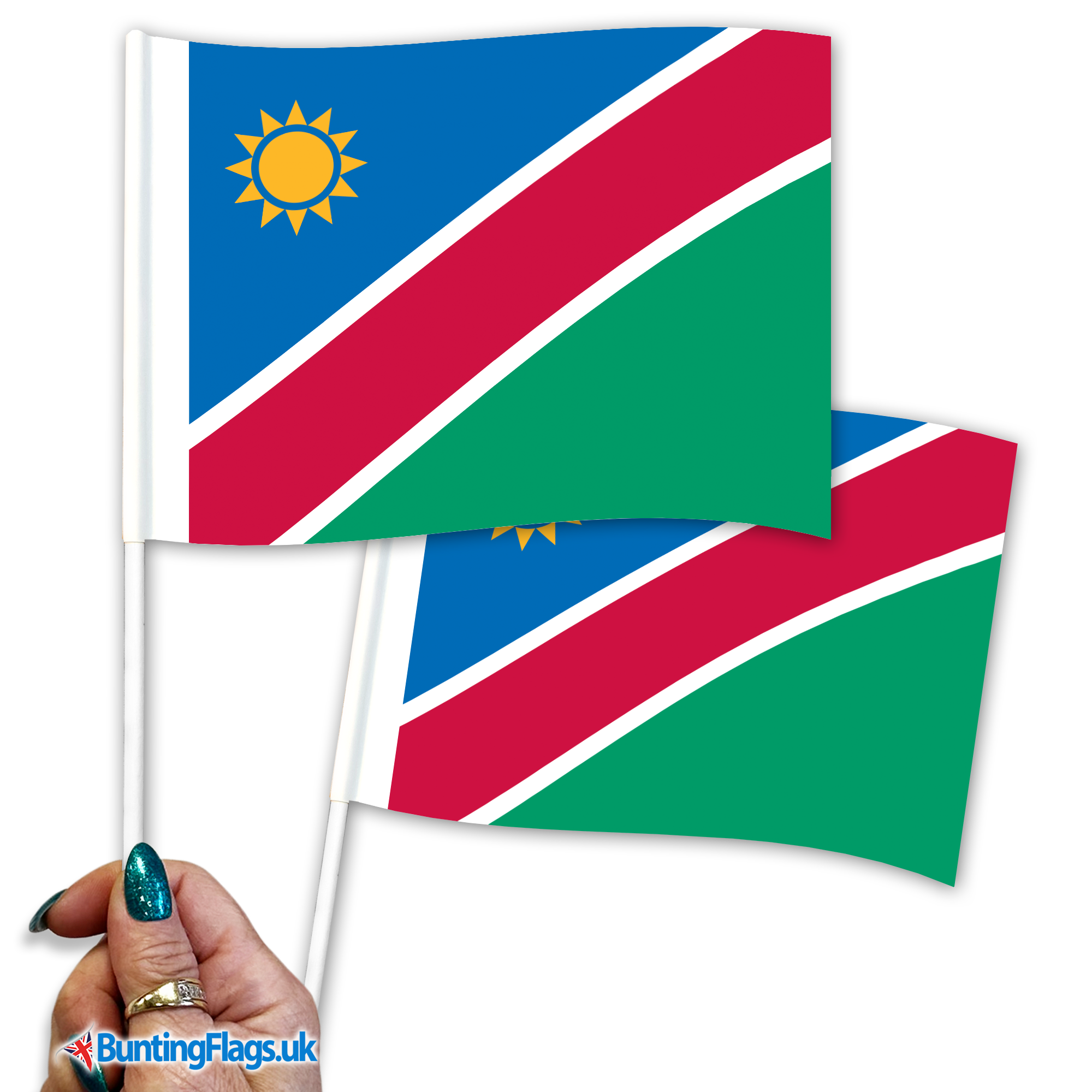 Namibia hand waving flags – BuntingFlags.uk