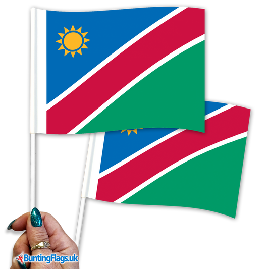 Namibia hand waving flags