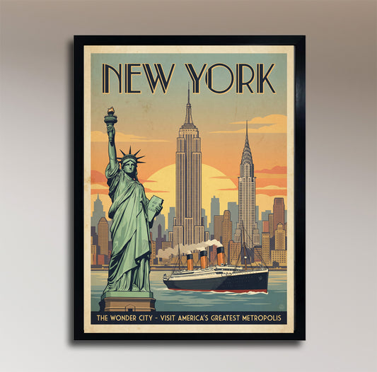 New York: The Wonder City – Vintage Travel Poster