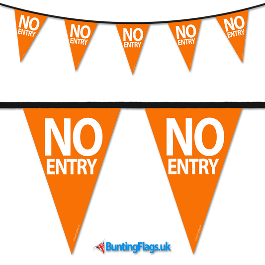 Barrier Bunting - No Entry Orange