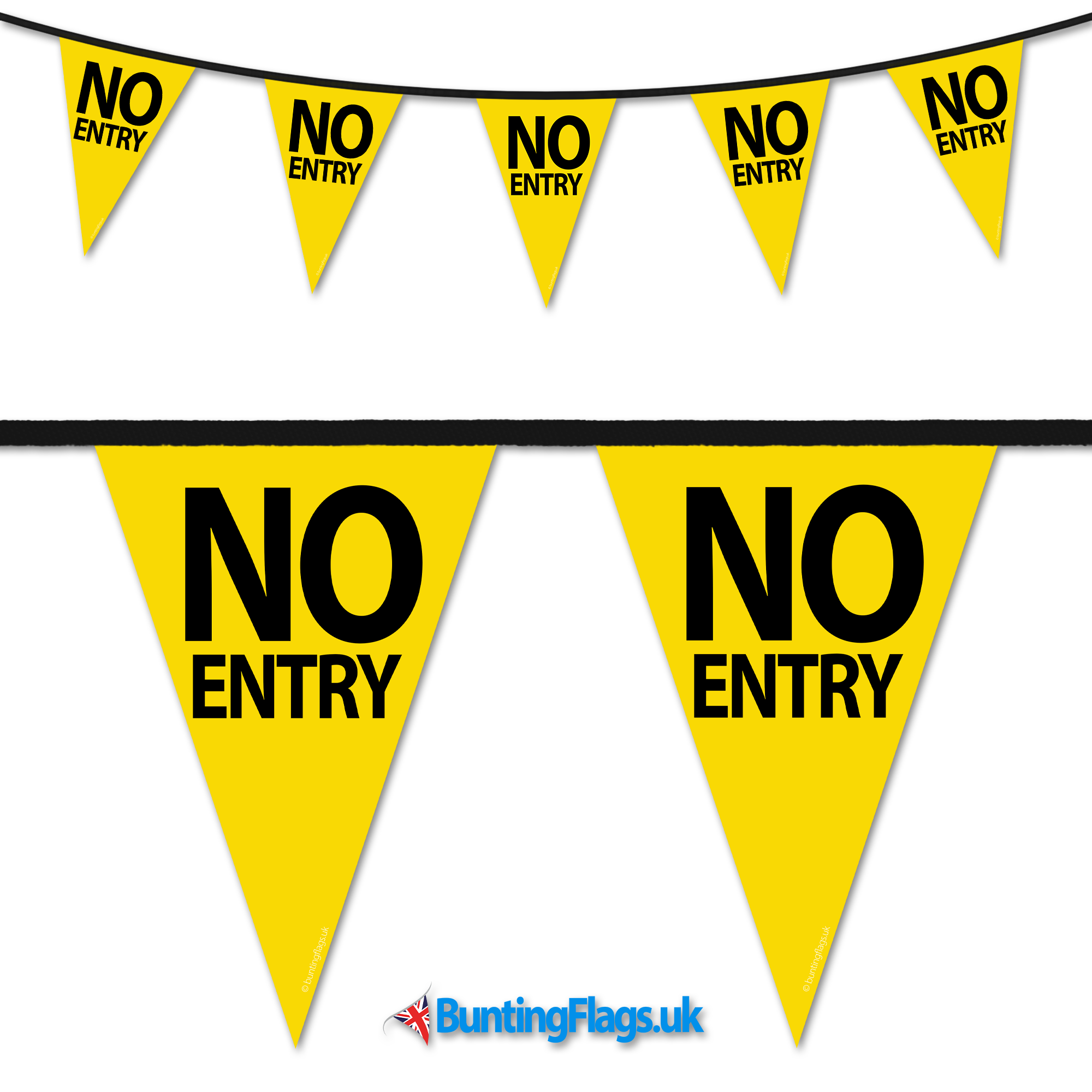 Barrier Bunting - No Entry Yellow – BuntingFlags.uk