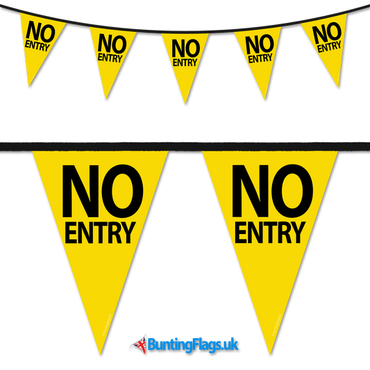 Barrier Bunting - No Entry Yellow