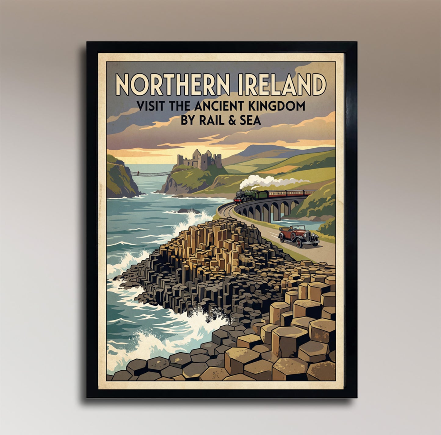 Northern Ireland: Visit the Ancient Kingdom – Vintage Travel Poster