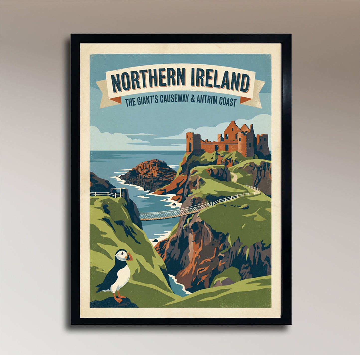 Northern Ireland: The Giant's Causeway & Antrim Coast – Vintage Travel Poster