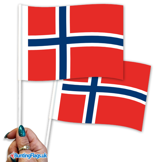 Norway hand waving flags