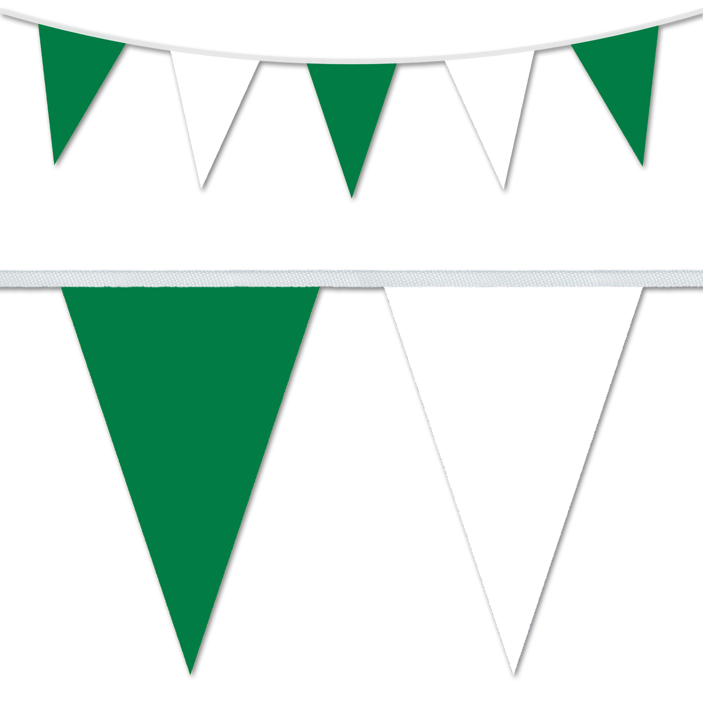 PVC Bunting Green & White