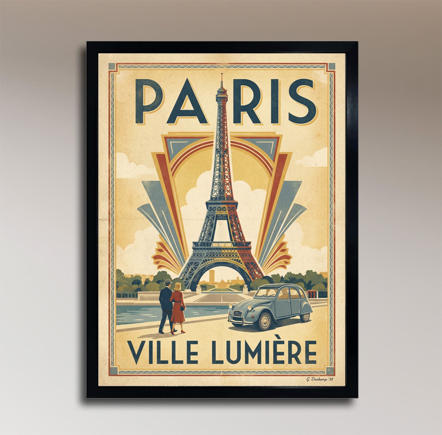 Paris: Ville Lumière – Vintage Travel Poster