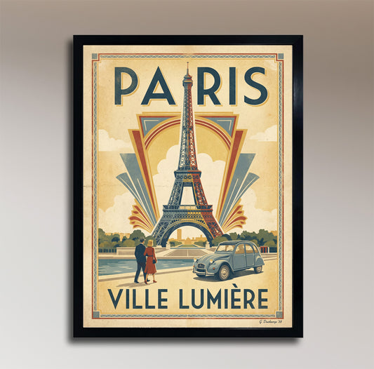 Paris: Ville Lumière – Vintage Travel Poster