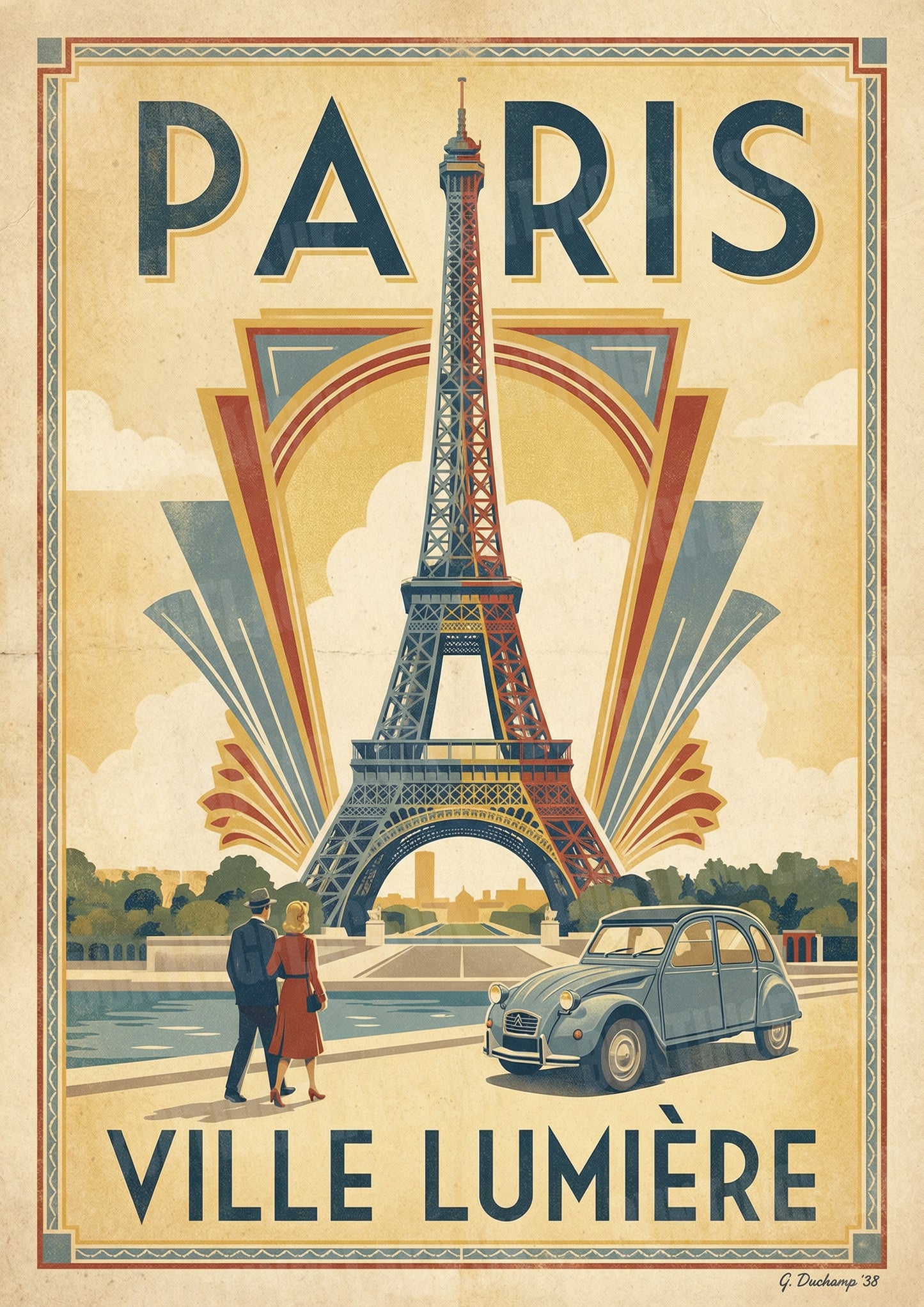Paris: Ville Lumière – Vintage Travel Poster