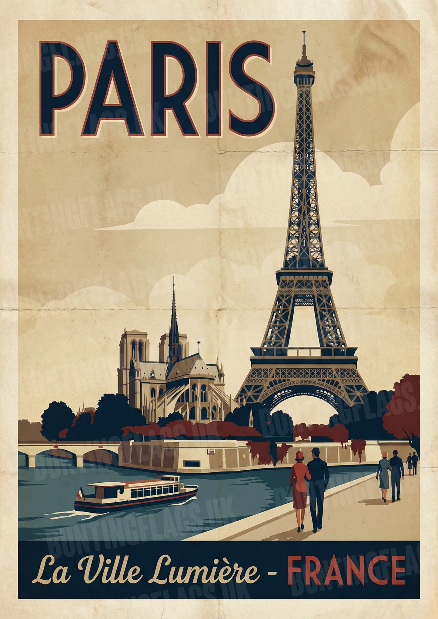 Paris: La Ville Lumière – Vintage Travel Poster