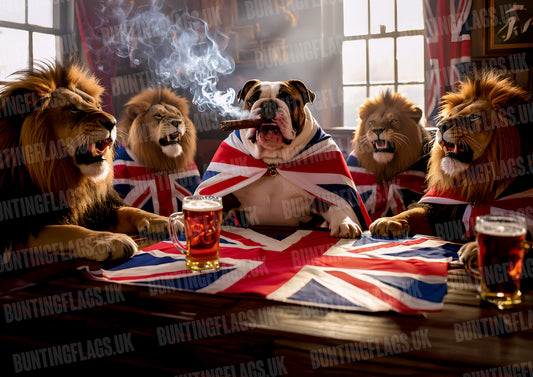 British Bulldog and Lions A3 Poster
