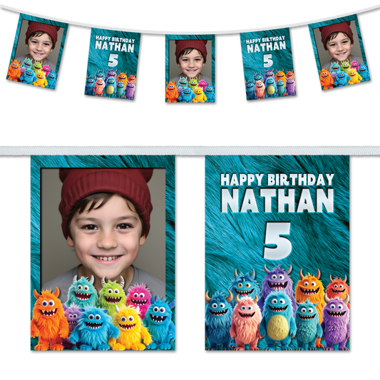 Personalised Children's Party Bunting - Monster Design