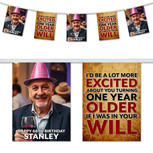 Personalised Birthday Party Bunting Decoration - Excited Will