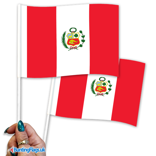 Peru hand waving flags