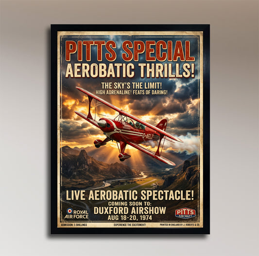 Pitts Special – Airshow Spectacular – Duxford 1974 – Vintage Aerobatic Poster