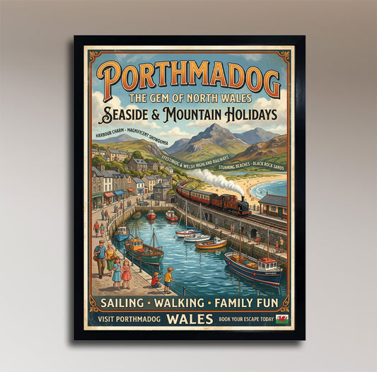 Porthmadog – The Gem of North Wales – Vintage Travel Poster