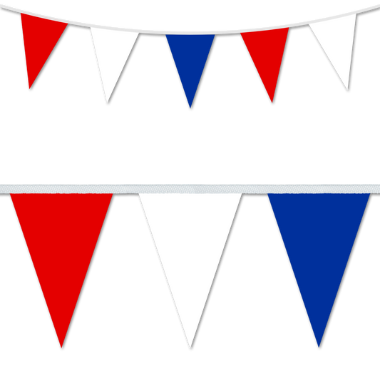 PU Coated Nylon Bunting - Red White & Blue