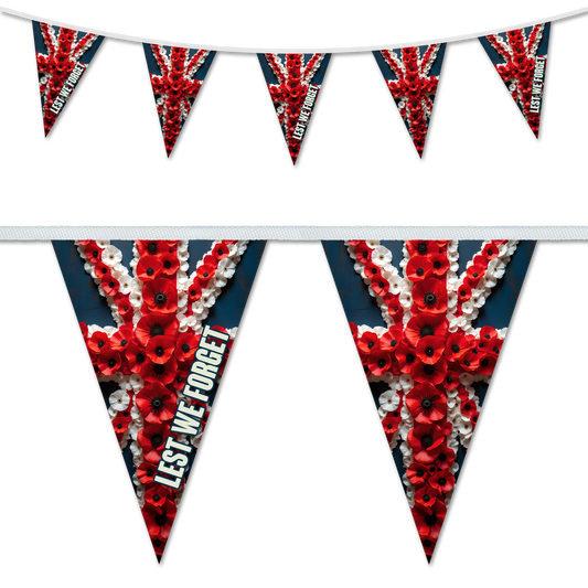 Remembrance Sunday Poppy Flag Bunting