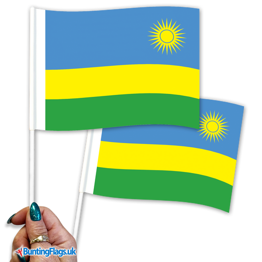 Rwanda hand waving flags