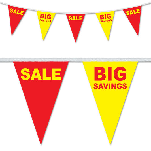 Sale Big Savings Red & Yellow Bunting