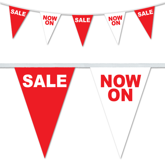 Sale Now On Red & White Bunting