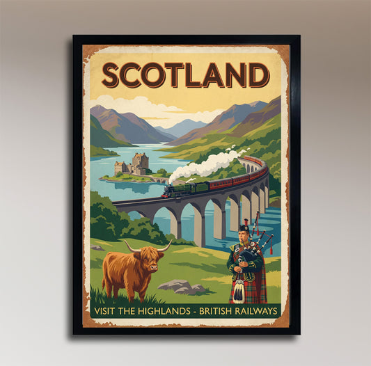 Scotland: Visit the Highlands – Vintage British Railways Poster