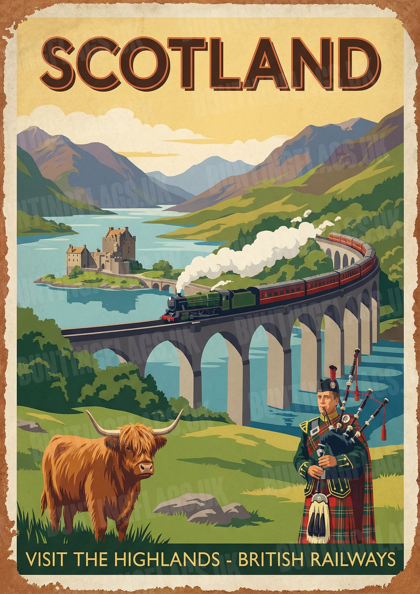 Scotland: Visit the Highlands – Vintage British Railways Poster