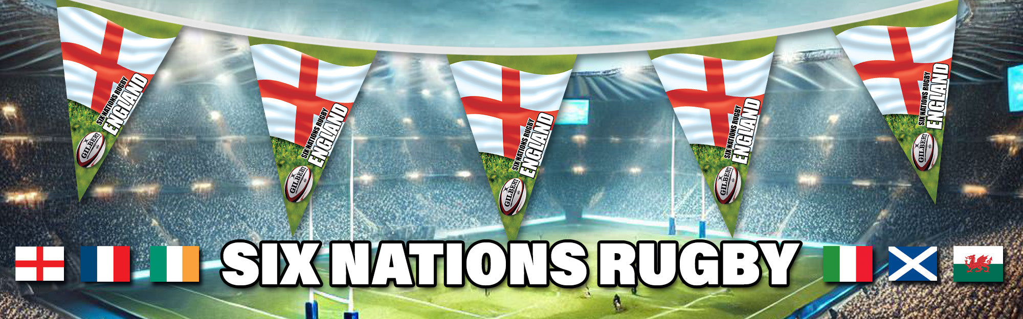 Eland Flag Six Nations Rugby Bunti - 18 Premium Printed Bunti - 6m Lo - Eland Scotland Wales Ireland France Italy Flags - Great For Pub, Club And Garden Decorations Autumn Nations Rugby - Foto 7