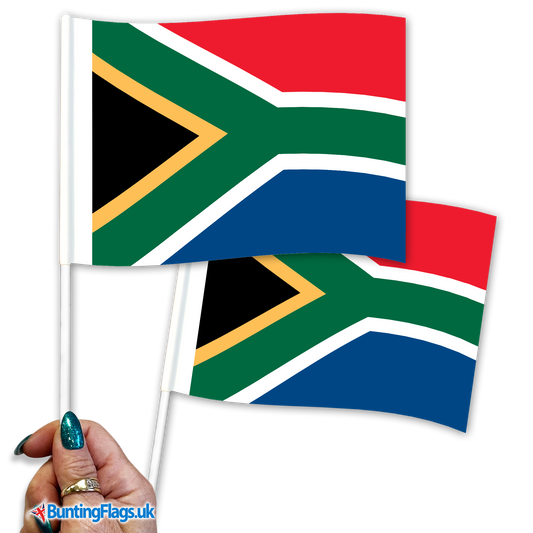 South Africa hand waving flags