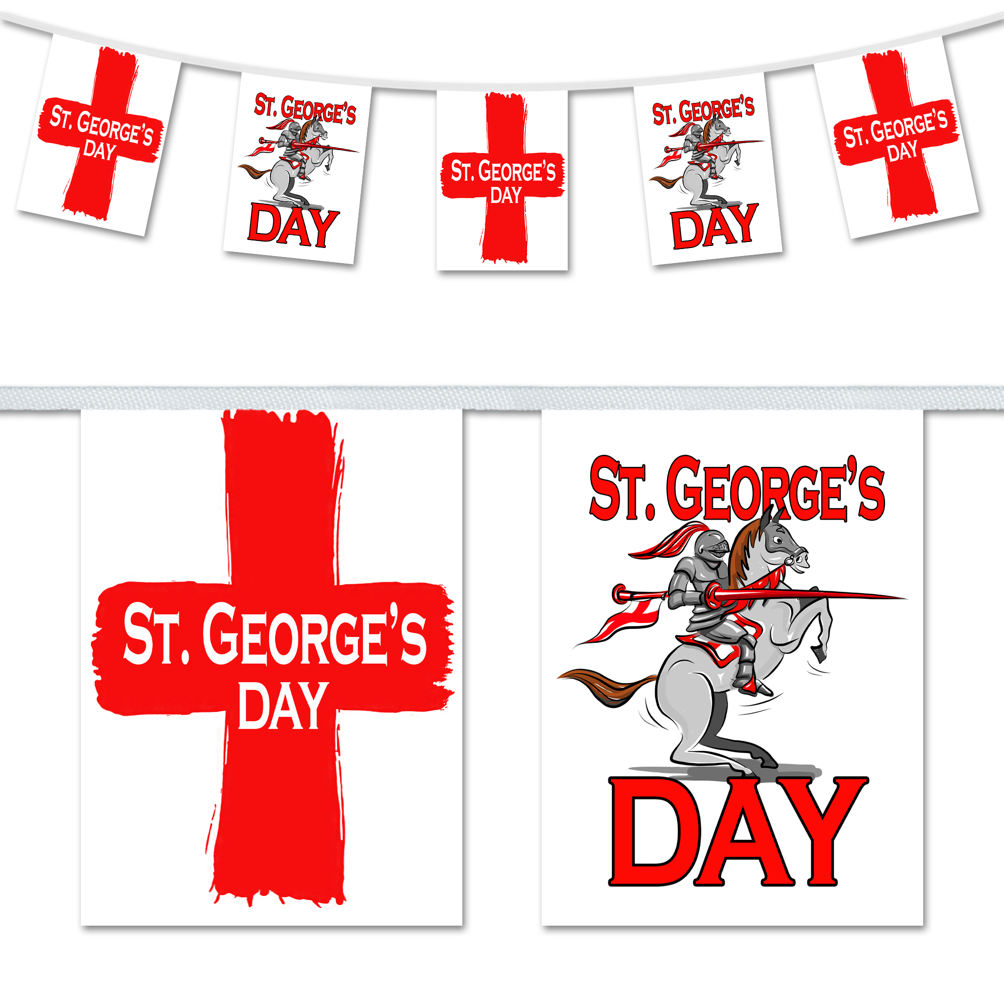 St George's Day Knight on Horse – BuntingFlags.uk