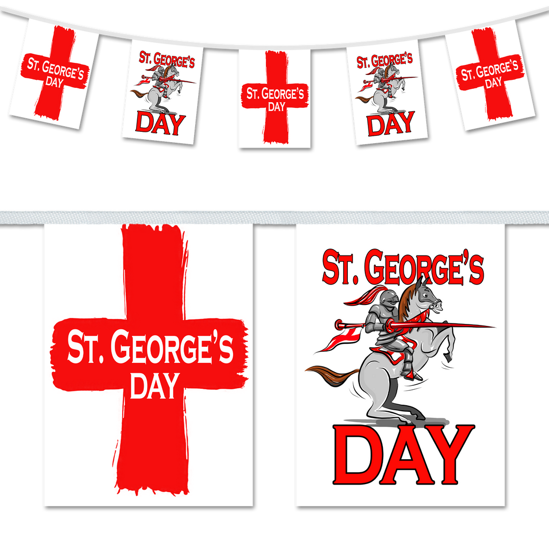 St George's Day Knight on Horse – BuntingFlags.uk
