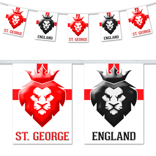 St George's Day Lions Design A5 Bunting