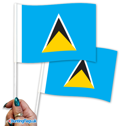 Saint Lucia hand waving flags