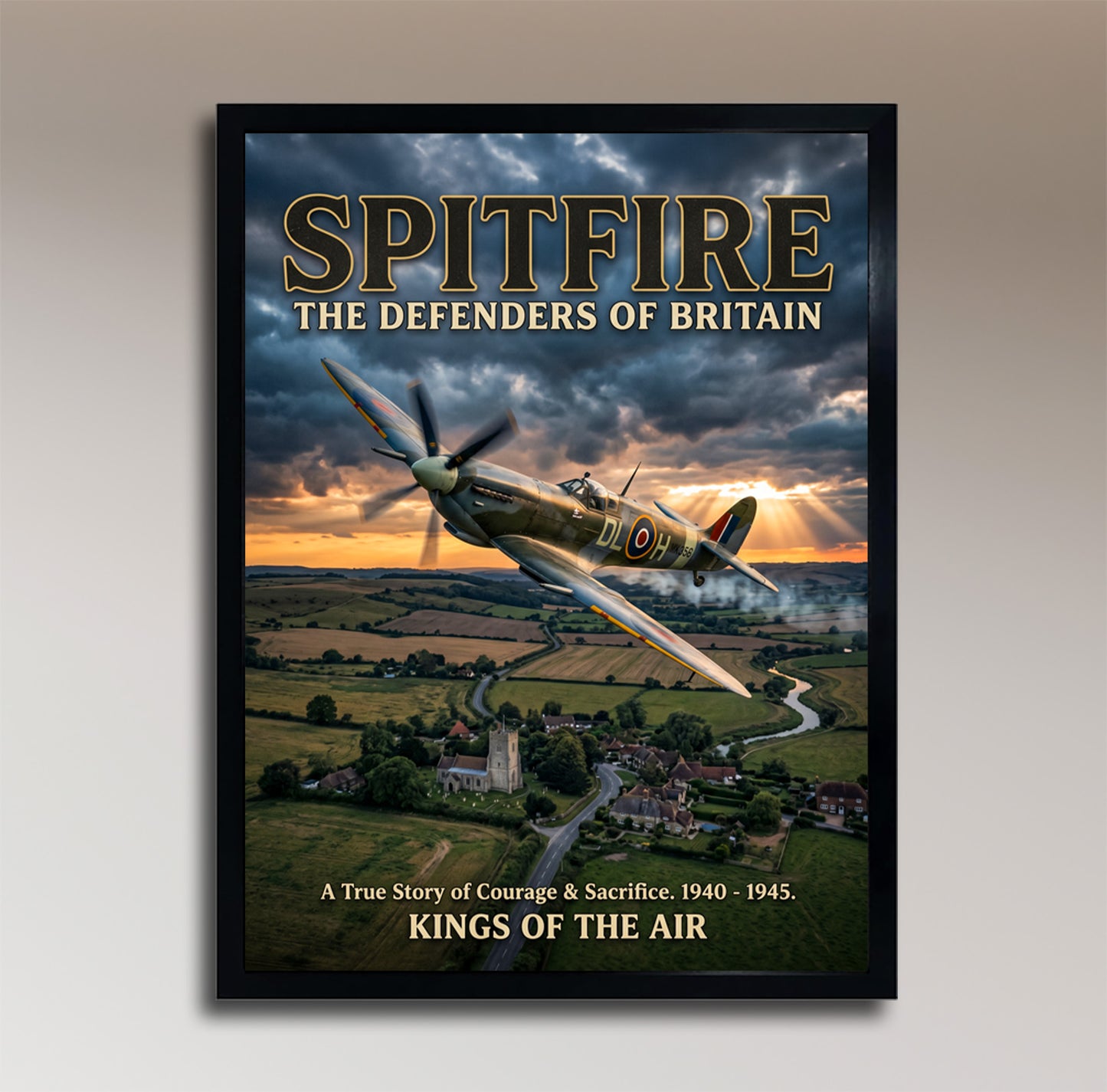 Spitfire – The Defenders of Britain – Vintage Aviation Poster