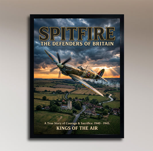 Spitfire – The Defenders of Britain – Vintage Aviation Poster