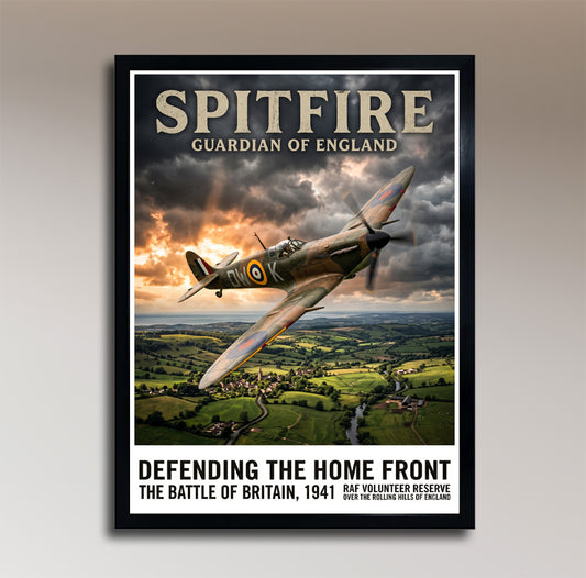 Spitfire – Guardian of England – The Battle of Britain – Vintage Aviation Poster