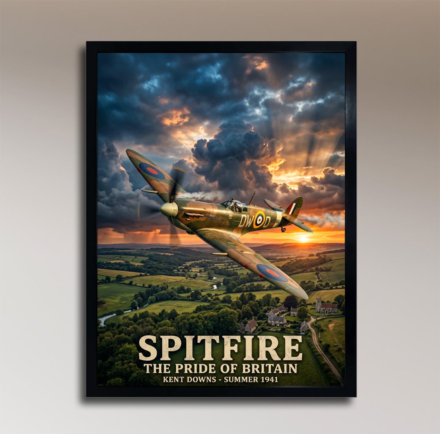 Spitfire – The Pride of Britain – Kent Downs, Summer 1941 – Vintage Aviation Poster