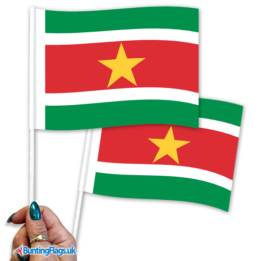 Suriname hand waving flags