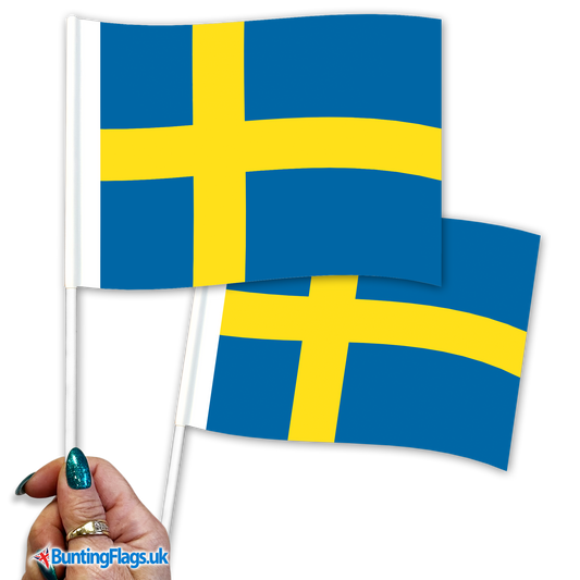 Sweden hand waving flags